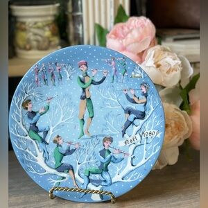 Haviland Limoges 11 Pipers piping 12 days of Christmas Plate #11 France